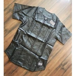 ocksmith shirt black ninja star leather baseball S